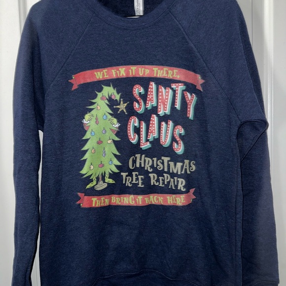 Bella Canvas Tops - Navy Grinch Christmas Sweatshirt